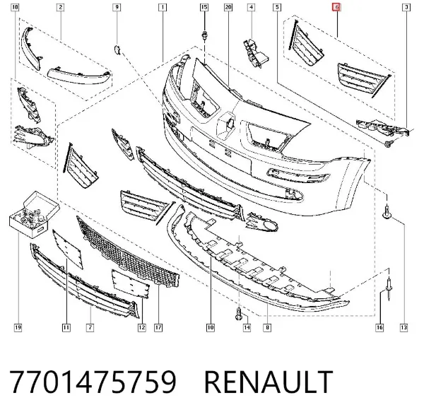 Parrilla 7701475759 Renault (RVI)