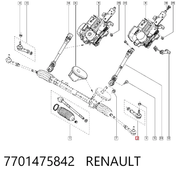 Rótula barra de dirección 7701475842 Renault (RVI)