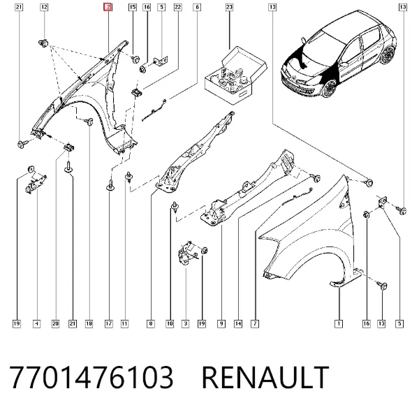 Aleta 7701476103 Renault (RVI)