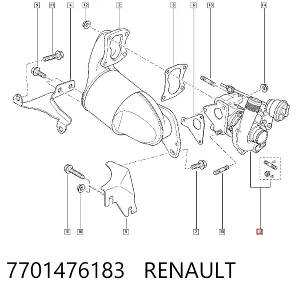 Turbocompresor 7701476183 Renault (RVI)