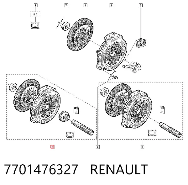 Embrague 7701476327 Renault (RVI)