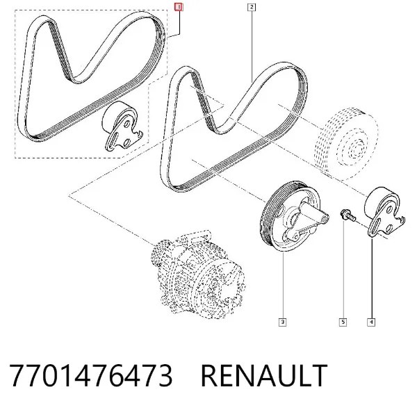 Correa de transmisión 7701476473 Renault (RVI)