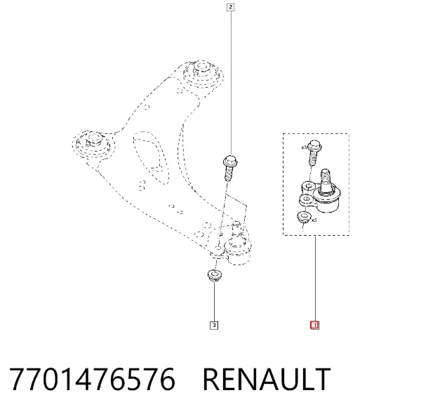 Rótula inferior de suspensión 7701476576 Renault (RVI)