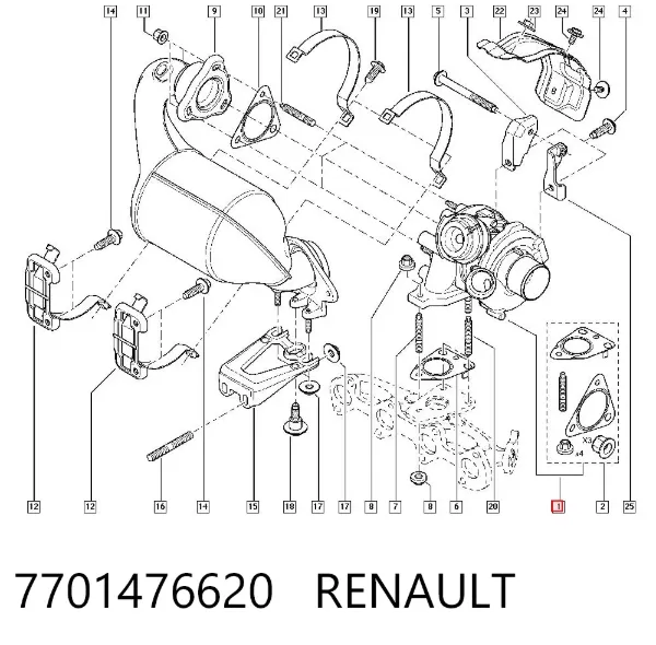 Turbocompresor 7701476620 Renault (RVI)