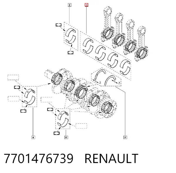 Cojinetes de biela 7701476739 Renault (RVI)