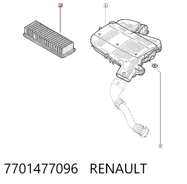Filtro de aire 7701477096 Renault (RVI)