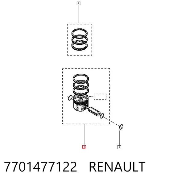 Pistón 7701477122 Renault (RVI)