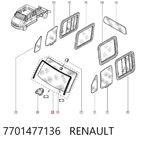 Parabrisas 7701477136 Renault (RVI)