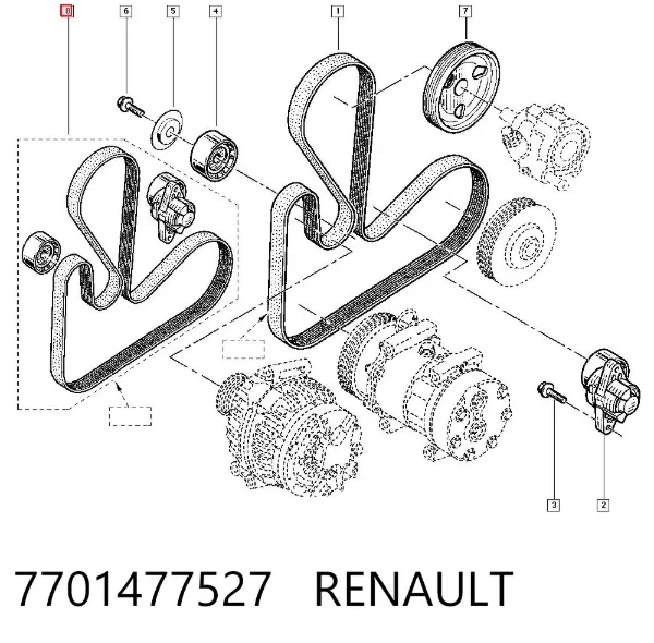 Correa de transmisión 7701477527 Renault (RVI)