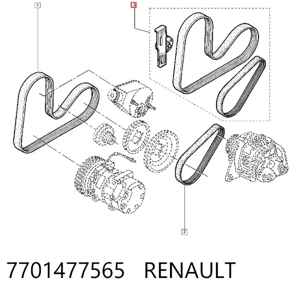 Correa de transmisión 7701477565 Renault (RVI)
