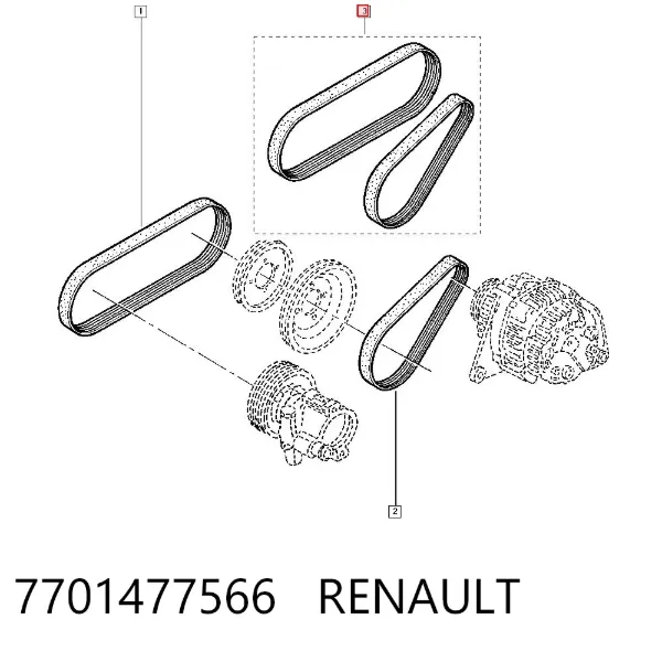 Correa de alternador 7701477566 Renault (RVI)