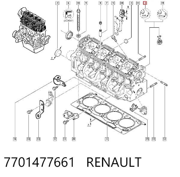 Culata 7701477661 Renault (RVI)