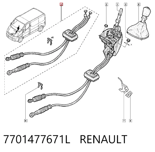 Cables de caja de cambios 7701477671L Renault (RVI)