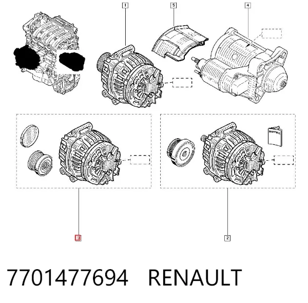 Alternador 7701477694 Renault (RVI)