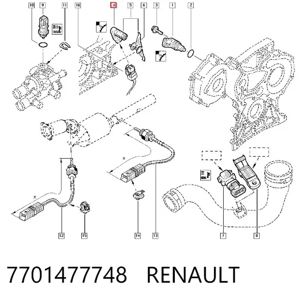 Sensor de cigüeñal 7701477748 Renault (RVI)
