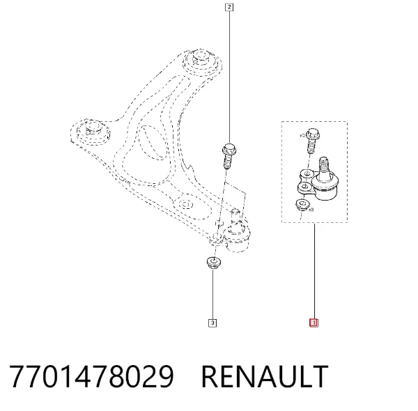 Rótula inferior de suspensión 7701478029 Renault (RVI)
