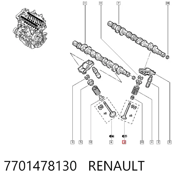 Válvula escape 7701478130 Renault (RVI)
