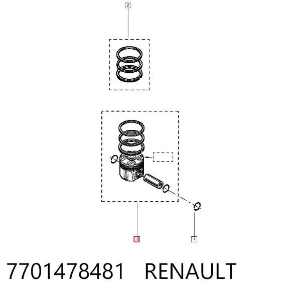 Pistón 7701478481 Renault (RVI)