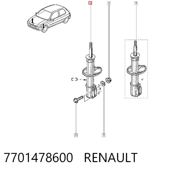 Amortiguador 7701478600 Renault (RVI)