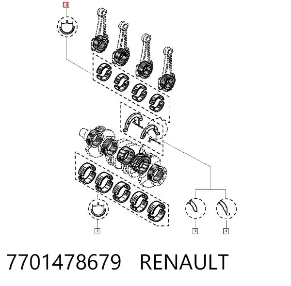 Cojinetes de biela 7701478679 Renault (RVI)
