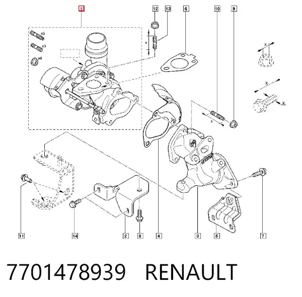 Turbocompresor 7701478939 Renault (RVI)