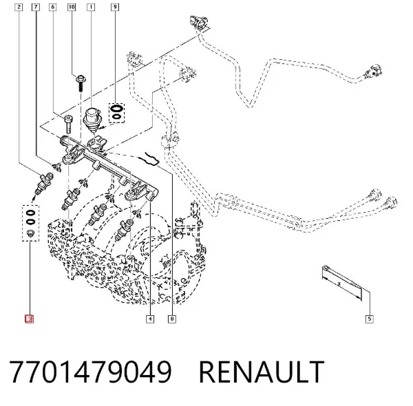 Junta de inyectores 7701479049 Renault (RVI)