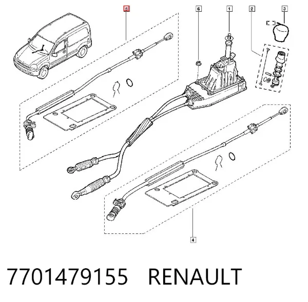 Cable de caja de cambios 7701479155 Renault (RVI)