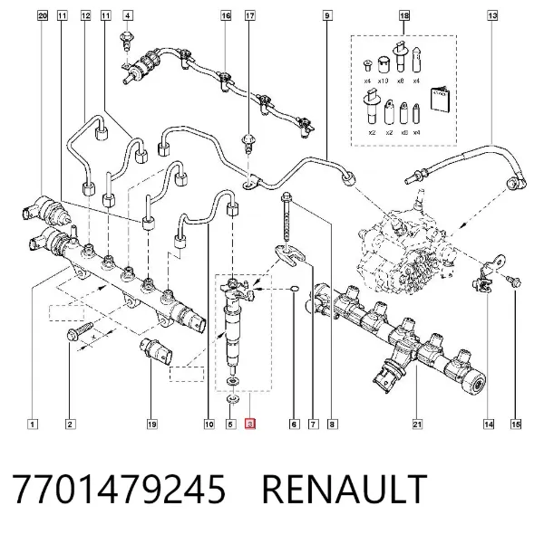 Inyector 7701479245 Renault (RVI)