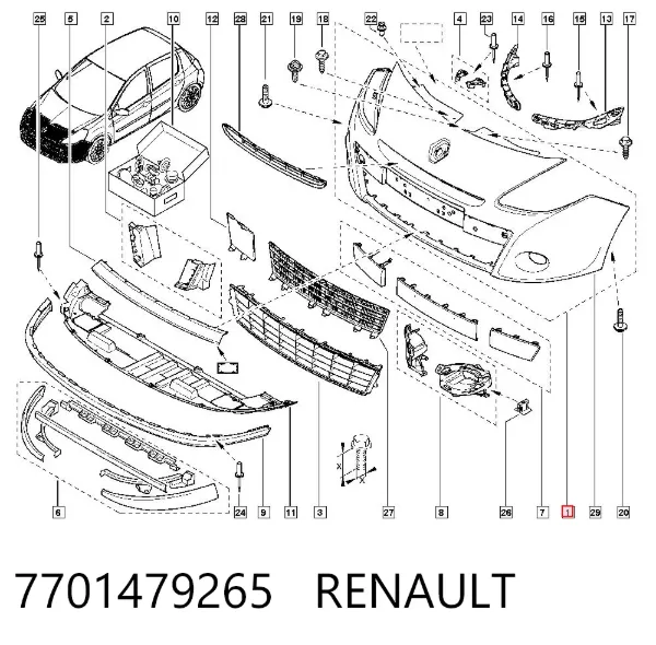 Paragolpes 7701479265 Renault (RVI)