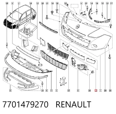 Moldura del parachoques delantero RENAULT 7701479270