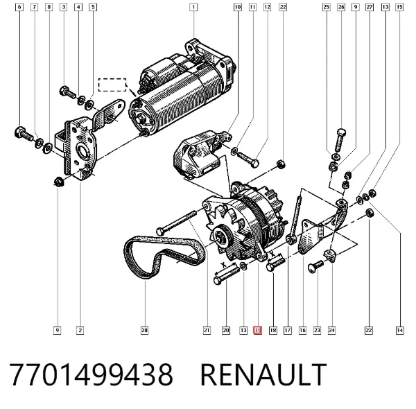 Alternador 7701499438 Renault (RVI)