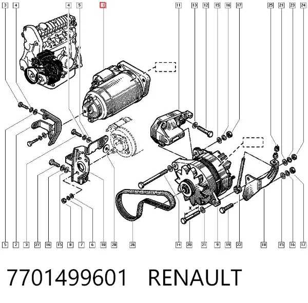 Motor de arranque 7701499601 Renault (RVI)
