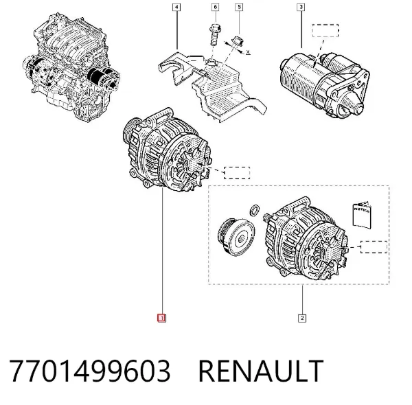 Alternador 7701499603 Renault (RVI)