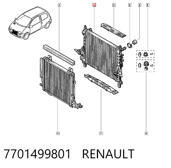 Radiador 7701499801 Renault (RVI)