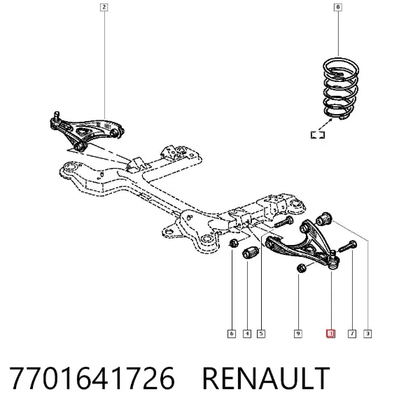 Brazo inferior izquierdo de la suspensión delantera 7701641726 Renault (RVI)