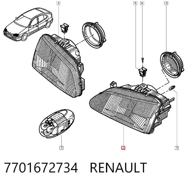 Faro izquierdo 7701672734 Renault (RVI)