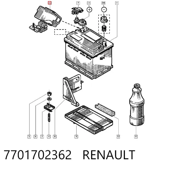 Terminal de batería 7701702362 Renault (RVI)