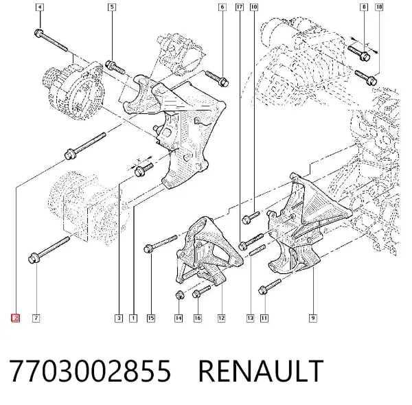 Correa de alternador 7703002855 Renault (RVI)