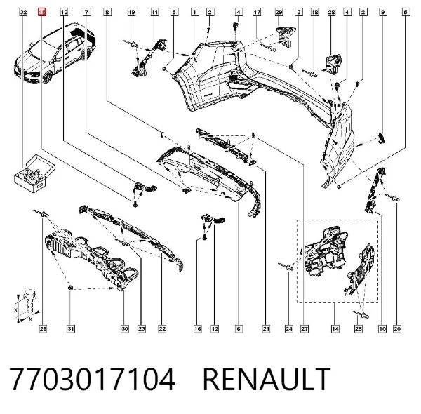 Tornillo 7703017104 Renault (RVI)