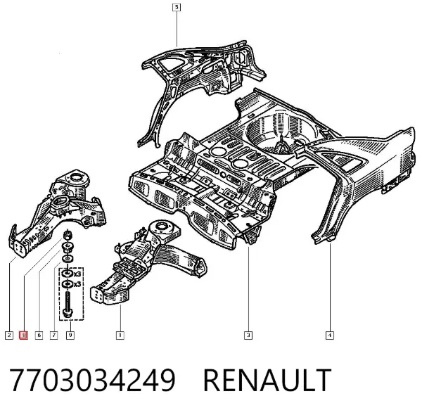 Tornillo (tuerca) de sujeción 7703034249 Renault (RVI)