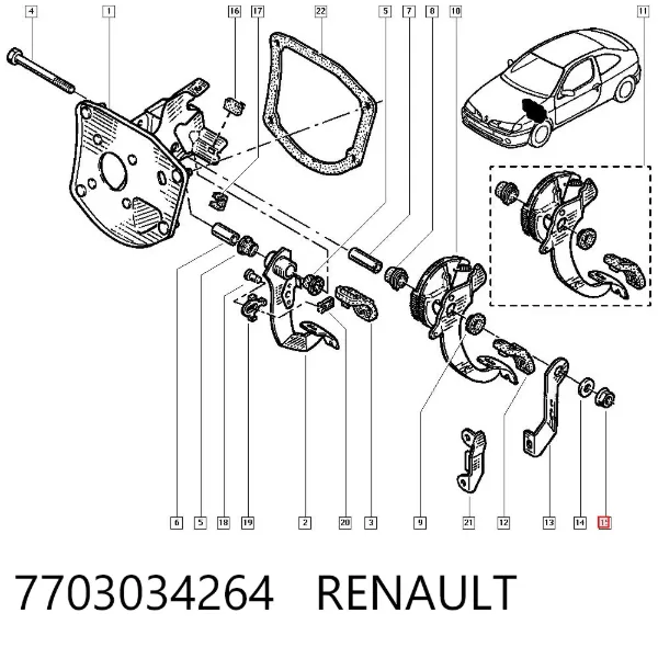 Tornillo (tuerca) de sujeción 7703034264 Renault (RVI)