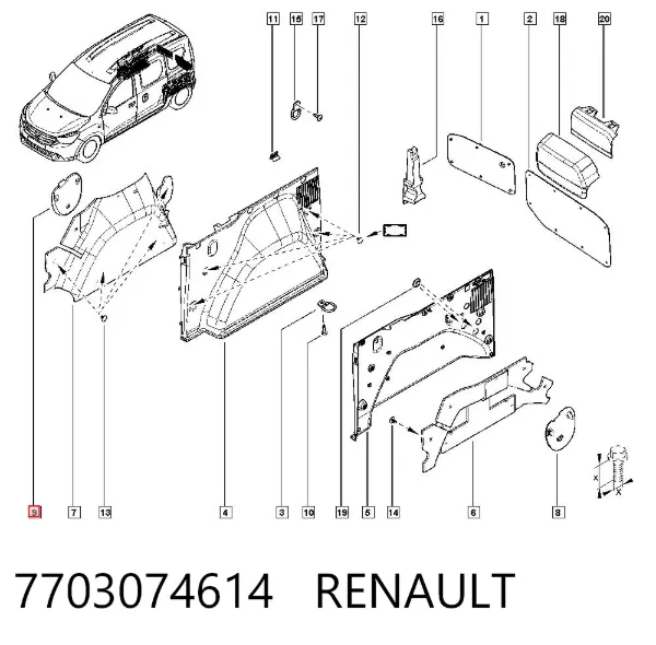 Tapón del suelo de la carrocería 7703074614 Renault (RVI)