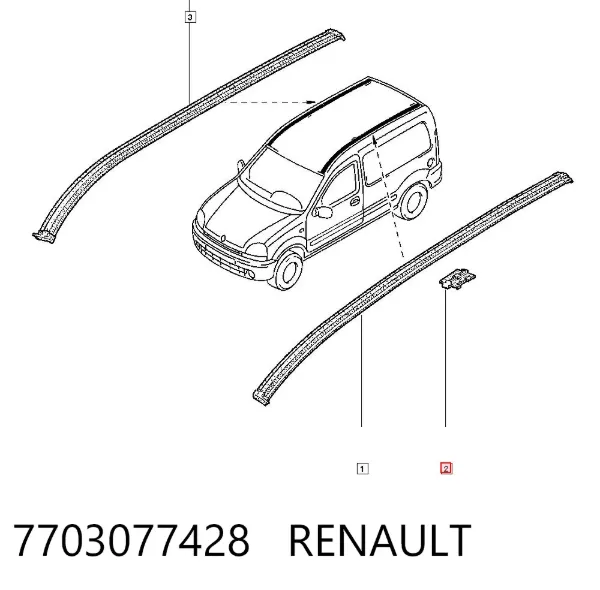 Clip de moldura de techo 7703077428 Renault (RVI)