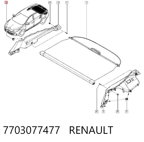 Clip de moldura del pilar de carrocería 7703077477 Renault (RVI)