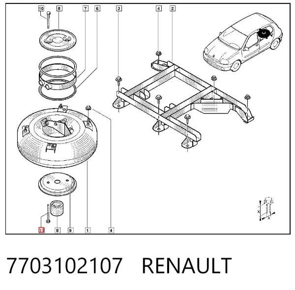 Perno de fijación de la bomba de aceite 7703102107 Renault (RVI)
