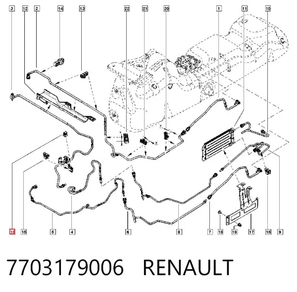 Abrazadera de fijación de la manguera de freno 7703179006 Renault (RVI)