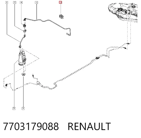Fijador del soporte del capó 7703179088 Renault (RVI)