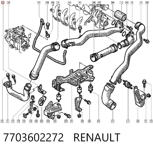 Perno del sistema de escape (silenciador) 7703602272 Renault (RVI)