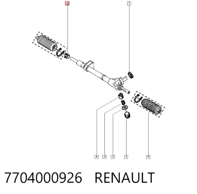 Casquillo del eje de la cremallera de dirección RENAULT 7704000926