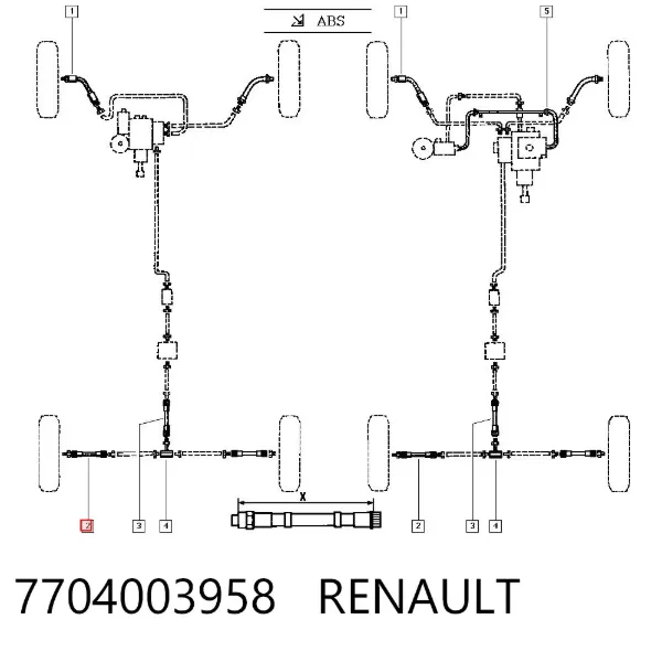 Latiguillos de freno delantero 7704003958 Renault (RVI)